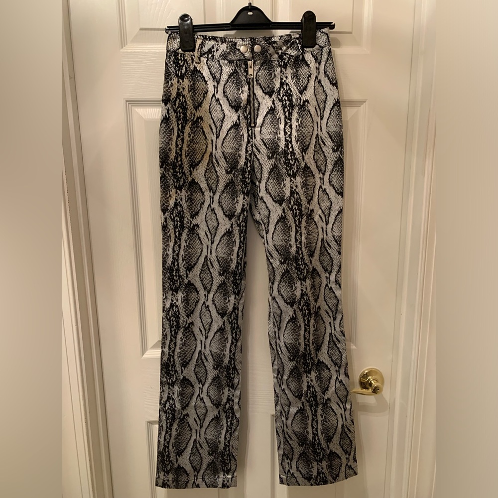I.AM.GIA pants, flare, snake skin print, worn twice